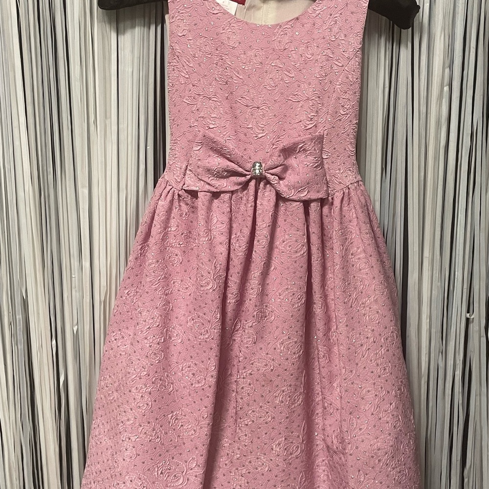 Princess Faith Embroidered Glitter Dress, 8